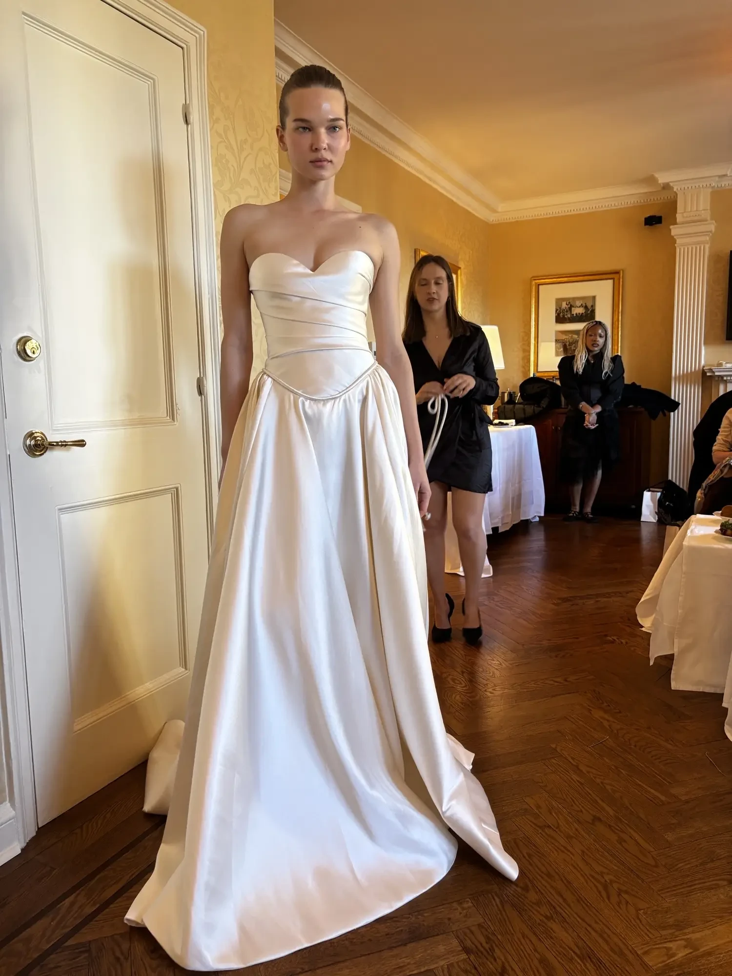 From Carolyn Bessette Kennedy-Inspired Slip Dresses to Halter Gowns: NY Bridal Fashion Week Trends. Desktop Image