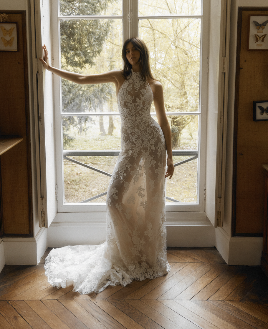 champagne and lace mother of the bride dresses Lace Long Mother of the Bride Dresses On Sale-Bridelily main image 0