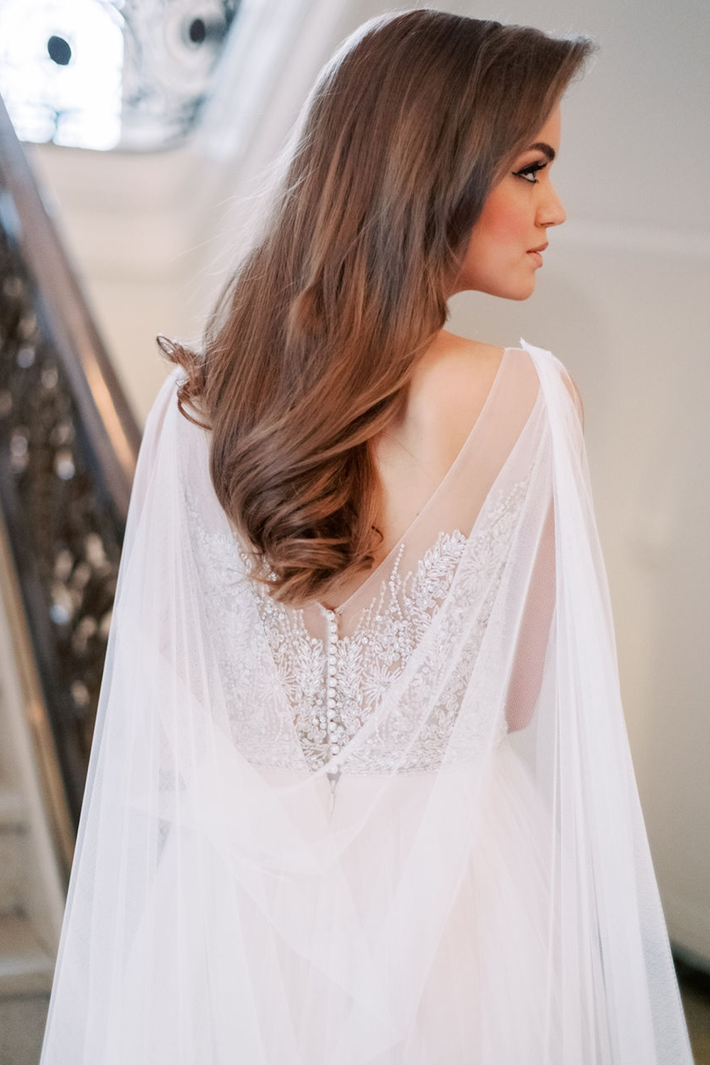 Bridal Cape on a Bride